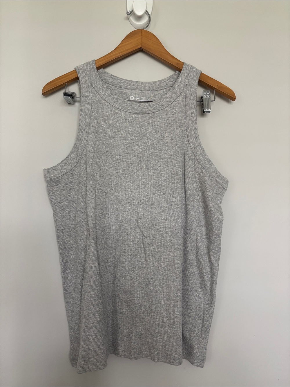 Loft Grey Ribbed Tank Top Sz XXL NWT